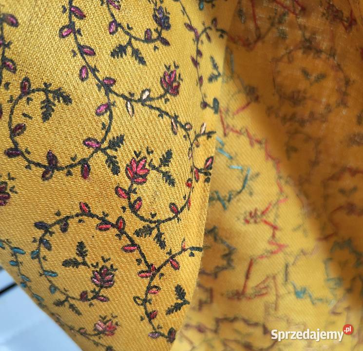 Duży szal orientalny indyjski haftowany haft Dla kobiet Szczecin