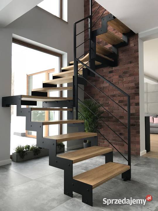 Schody dwuwangowe wycinane laserowo Stalowe Schody wewnętrzne Ostrów Wielkopolski