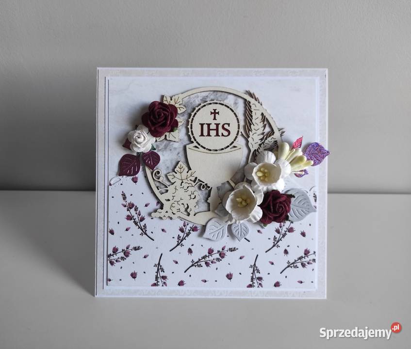 Kartka ręcznie robiona Komunia Święta z Łódź
