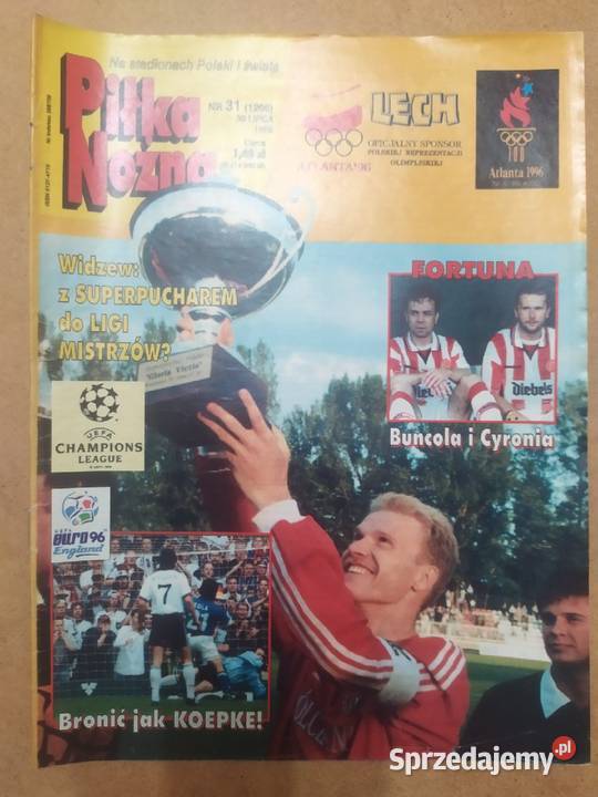 Tygodnik Piłka Nożna rocznik 1996 kompletny Łódź