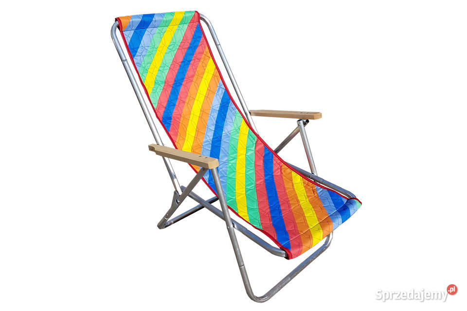 Leżak plażowy aluminiowy z drewnianym Warszawa sprzedam