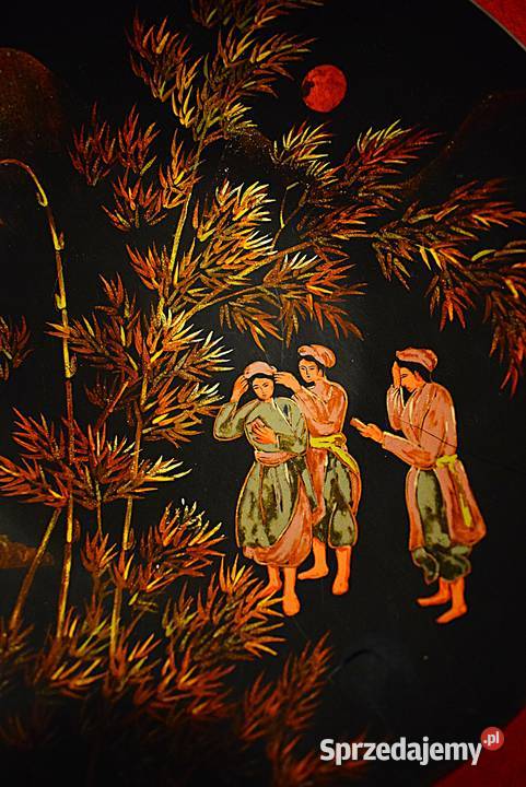 Duża patera taca ozdobna malowana ręcznie kujawsko-pomorskie Chełmno