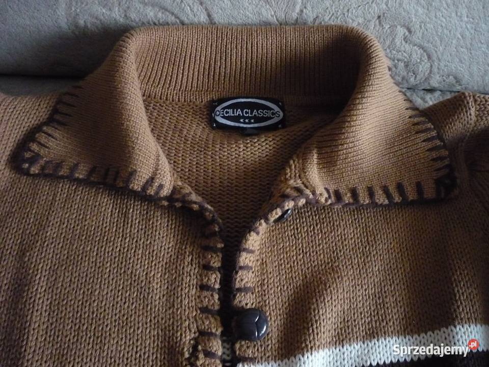 sweter wełniany rozpinany brązowy/beżowy Swetry i golfy Gdynia