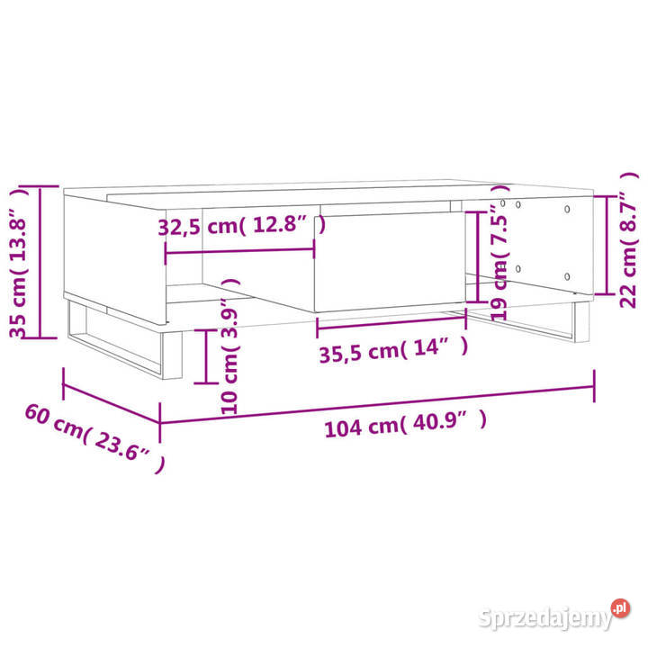 Stolik kawowy dąb sonoma 104x60x35 WM827095 Warszawa