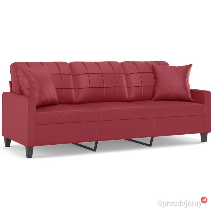 3os sofa z poduszkami winna czerwień 180 Warszawa