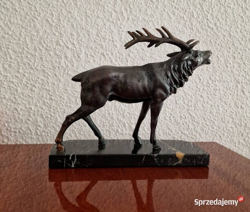 Figurka Jelenia brąz marmur Syców
