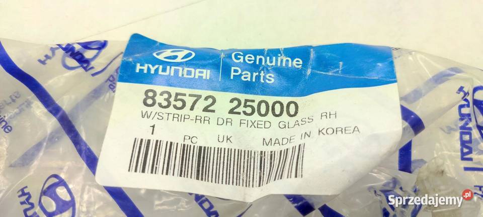 USZCZELKA SZYBY KAROSERYJNEJ PRAWY TYŁ HYUNDAI osobowe lubelskie