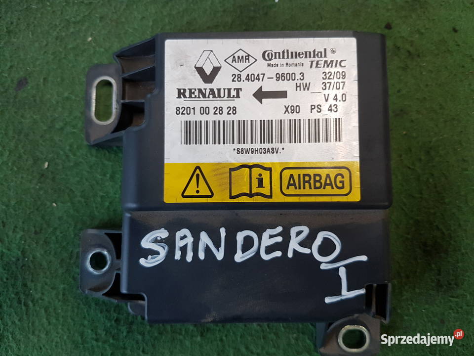 DACIA SANDERO MODUL SENSOR PODUSZEK 8201002828 Rok produkcji 2009 Wyposażenie wnętrza Turek
