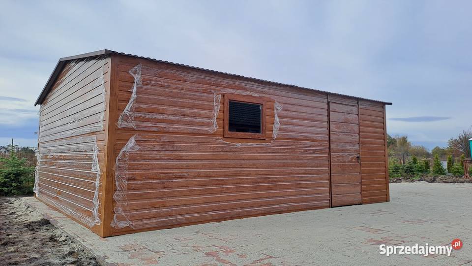 Garaż Blaszany Drewnopodobny Złoty Dąb Garaże Sprzedaż Dąbrowa Górnicza