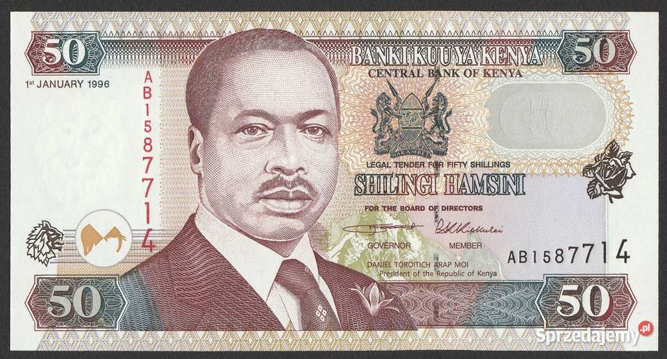 KENIA 50 SHILLING 1996 STAN BANKOWY UNC łódzkie Łódź