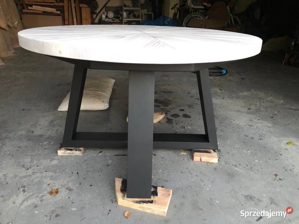 Stół ogrodowy okrągły drewniany 100 110 120 130 Dębica