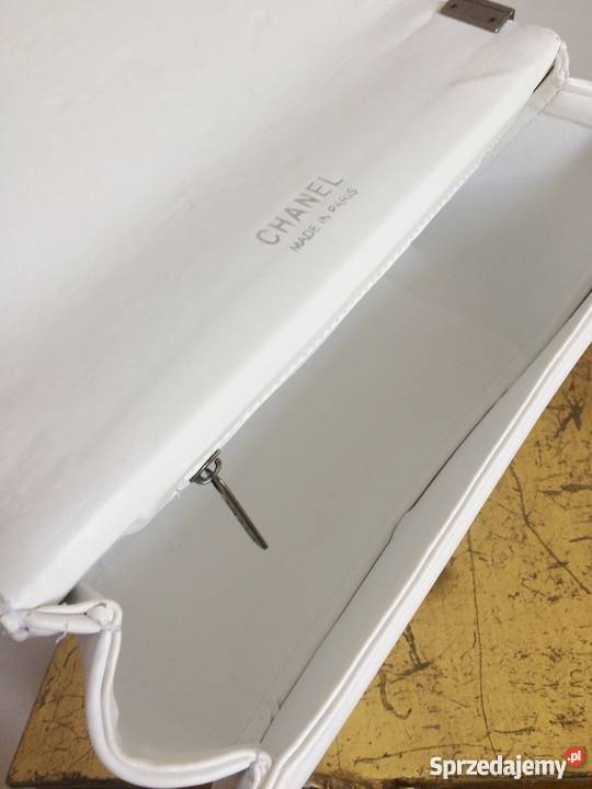 DUŻA CHANEL BOY JUMBO BIAŁA PIKOWANA ŁAŃCUCH Bydgoszcz