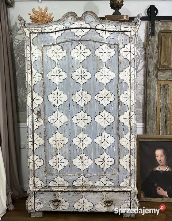 Szafa antyczną drewnianą ręcznie malowana 52cm Śrem
