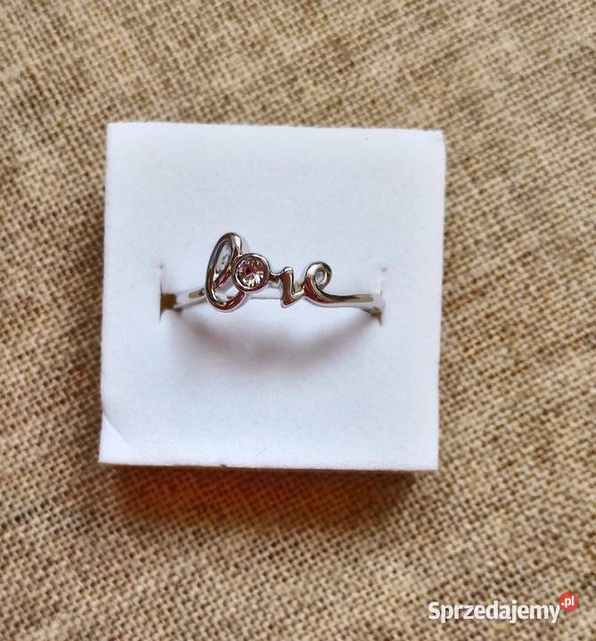 Nowy pierścionek srebrny kolor LOVE miłość biała Szczecin