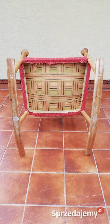 Fotel bujany PRL art deco stylowy na biegunach Sulbiny