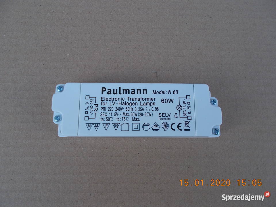 Zasilacz do halogenów 60VA Paulmann N60 Warszawa