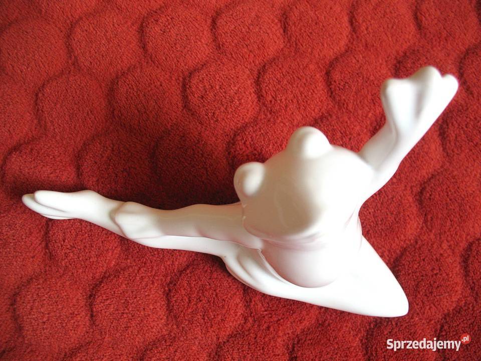Żaba figurka dekoracyjna porcelana 11 x 17 x 5