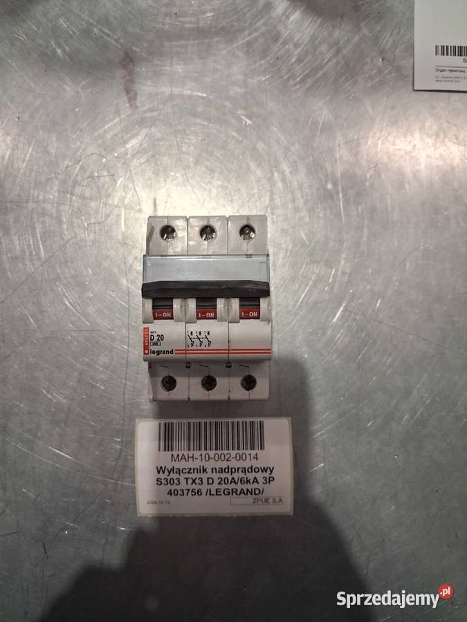 Wyłącznik nadprądowy S303 TX3 D 20A6kA 3P 403756 Gliwice