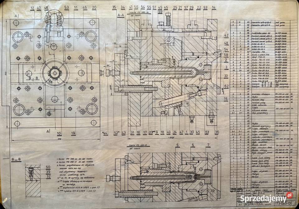 Rysunek schemat techniczny Siłownik schemat sprzedam