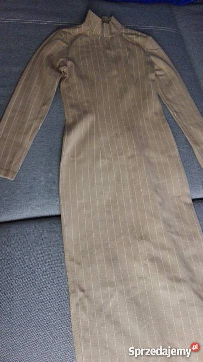 Bard WORLDWIDEDŁUGA BEŻOWA SUKIENKA R36 łódzkie Łódź