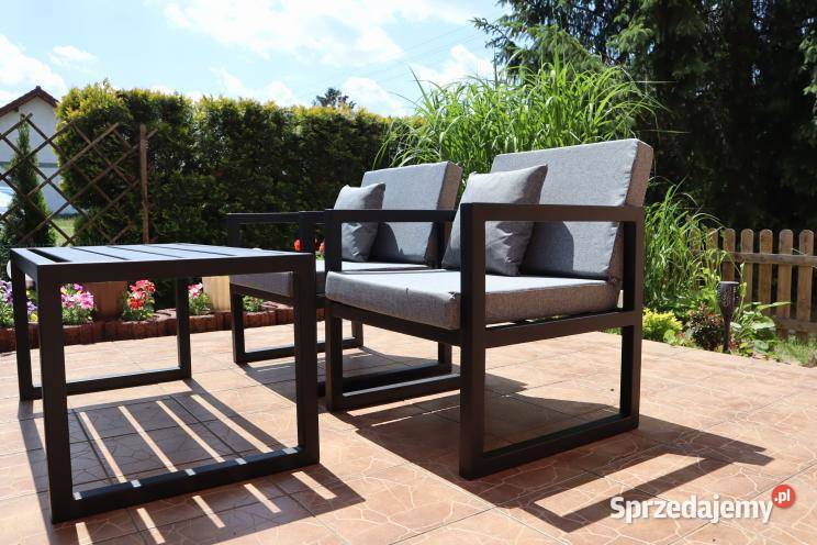 Meble ogrodowe stalowe komplet poduszki metal Zestawy mebli ogrodowych śląskie Gołkowice