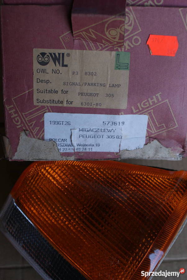 MIGACZ KIERUNEK LEWY POMARAŃCZOWY PRZÓD PEUGOT Białobrzegi