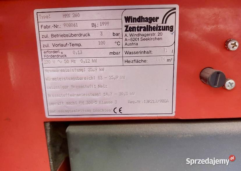 PODLASKIE WINDHAGER 26 kW Kocioł Zgazowujący podlaskie Białystok