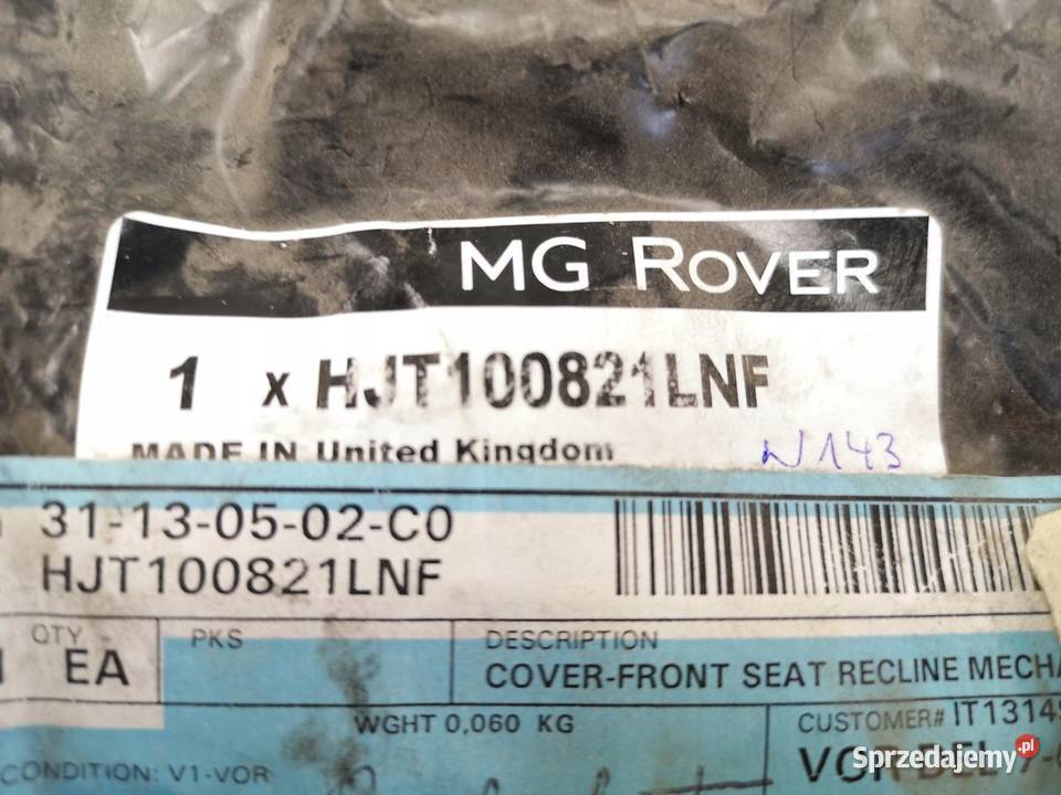 OSŁONA REGULACJI POZYCJI FOTELA PRAWEGO ROVER 25 osobowe