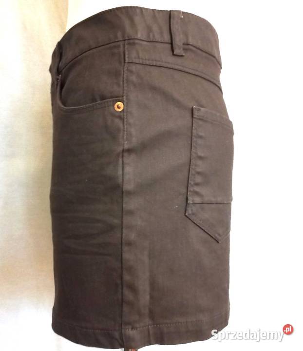 Spódnica brązowa MINI Jeans Woskowany r 36 Białystok