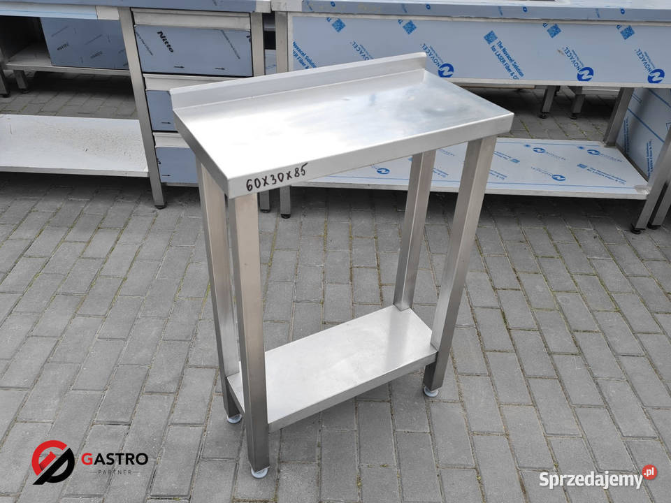 Stół ze stali nierdzewnej z półką przyścienny Ostrów Wielkopolski