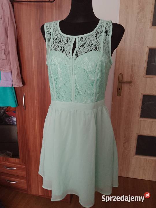 Sukienka koktajlowa miętowa Chrzanów