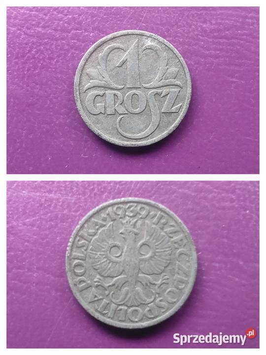 Moneta okupacyjna GG 1 grosz 1939 Pruszków