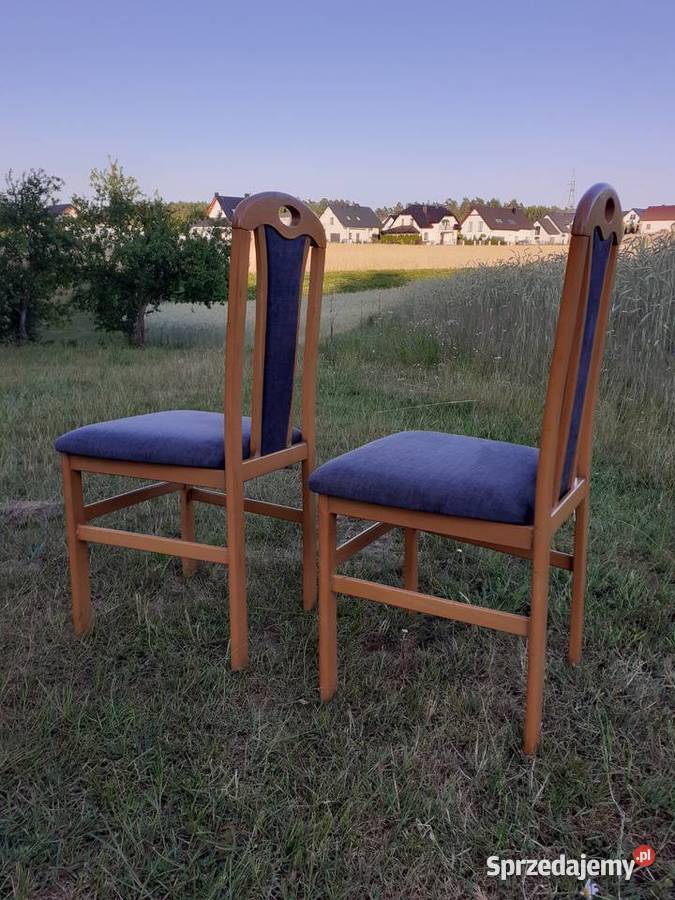 Drewniane krzesło 2 Odnowiona tapicerka inny kolor Kartuzy