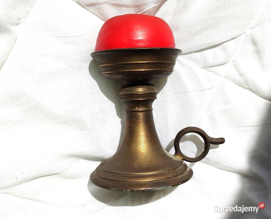 stary świecznik kaganek mosiężny Gdańsk