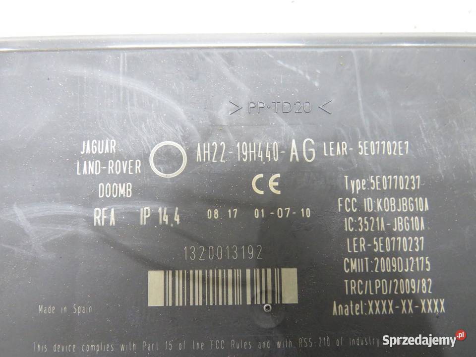 MODUŁ KEYLESS GO JAGUAR XJ X351 AH2219H440AG lubelskie