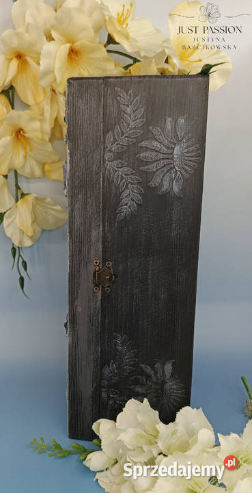 Ręcznie malowana szkatułka drewniana z motywem Ostróda