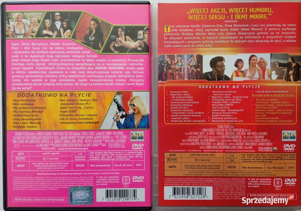 Aniołki Charliego 12 2DVD Cameron Diaz Lucy Liu Łódź