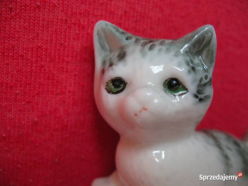 Kot młody kotek porcelana 5 x 6 x 3 Miniaturka