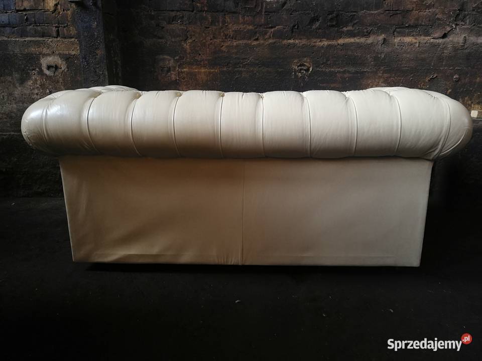 Stylowa elegancka sofa chesterfield skóra Wałbrzych