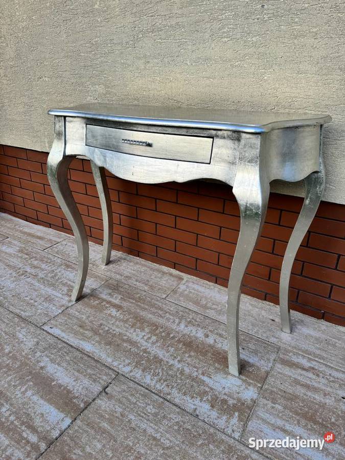 Konsolka srebrna Ludwikowa glamour toaletka