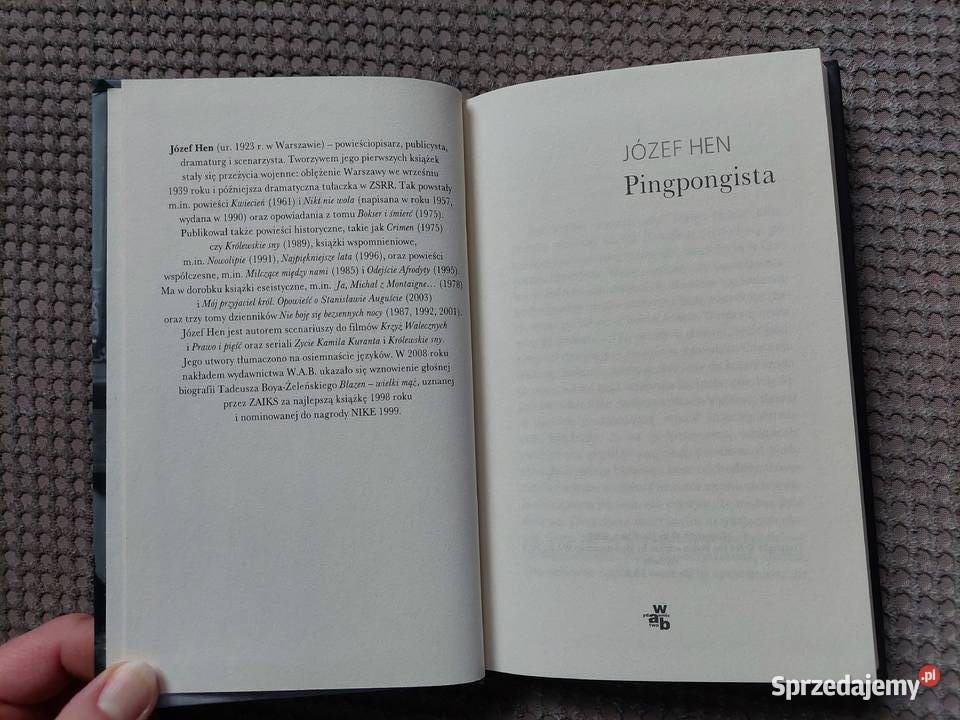 Pingpongista Józef Hen Kraków sprzedam