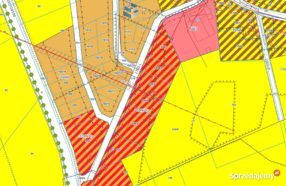 Grunt Filice 1800m2 prąd