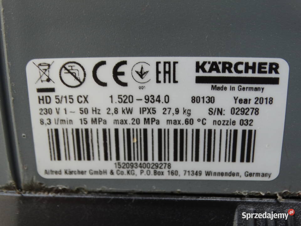 Myjka Ciśnieniowa Karcher HD 515 CX 2018 zwijak