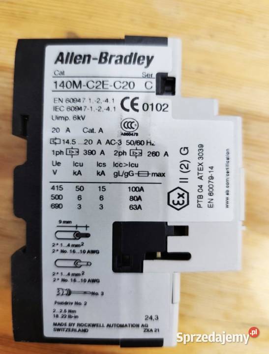 Wyłącznik silnikowy AllenBradley 140MC2EC20 sprzedam