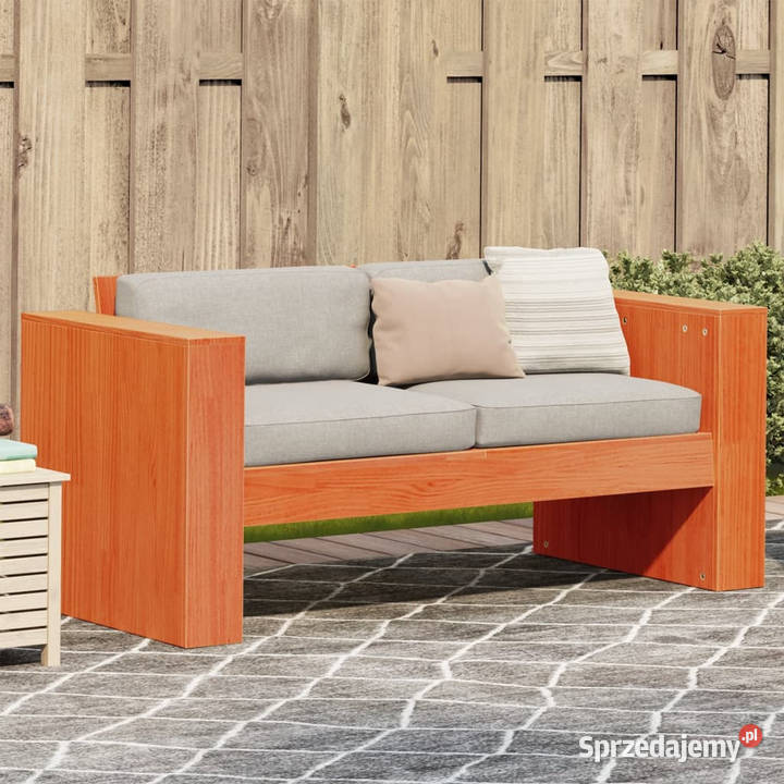 Sofa ogrodowa 2osobowa woskowy brąz 134x60x62