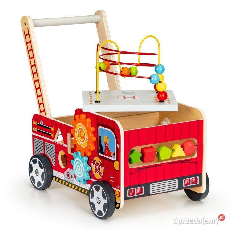 Drewniany pchacz edukacyjny z klockami dzieci Dla Dziecka Bielsk Podlaski sprzedam