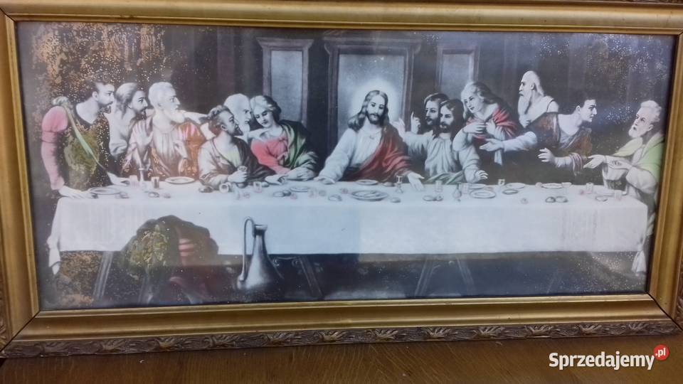 Stary obraz oleodruk Ostatnia wieczerza Nisko sprzedam