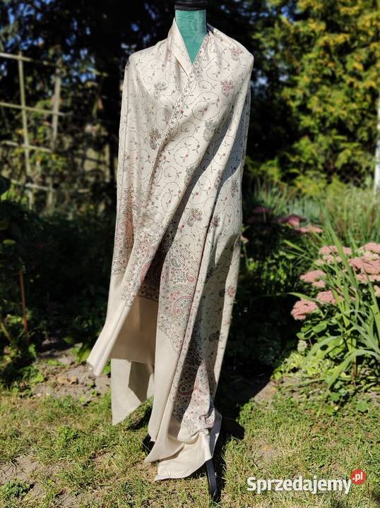 Duży szal orientalny indyjski haft paisley Szczecin