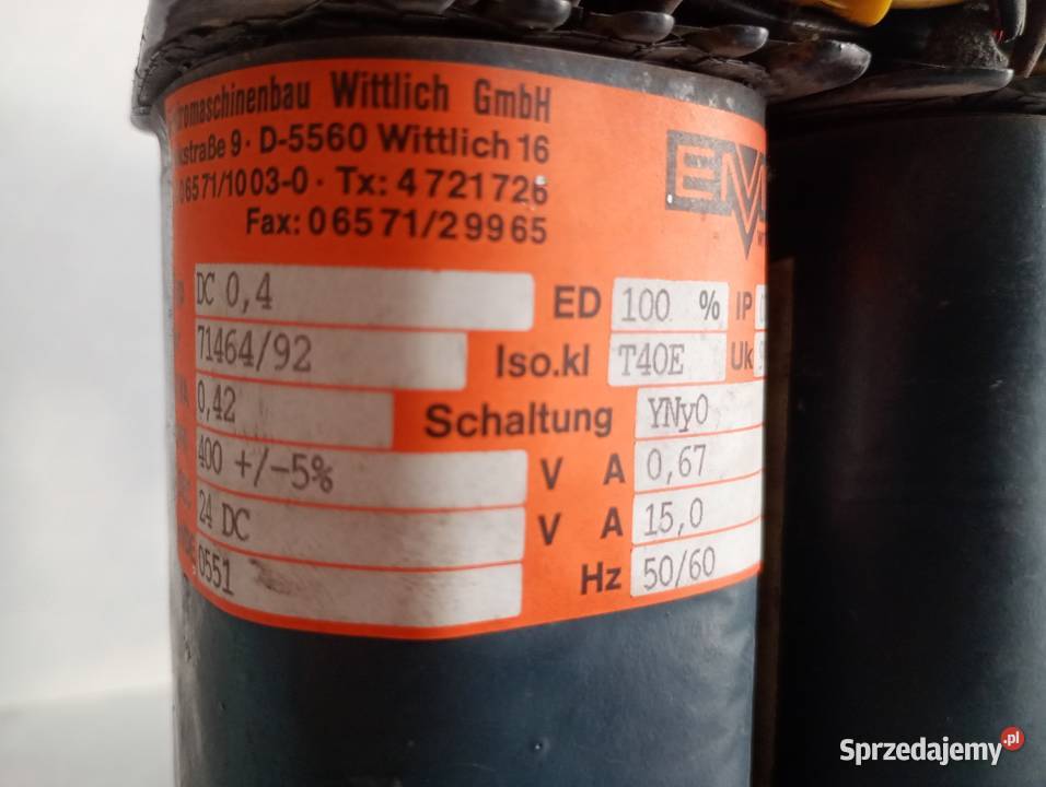 Transformator trójfazowy EMB Elektronika Wilczogóra