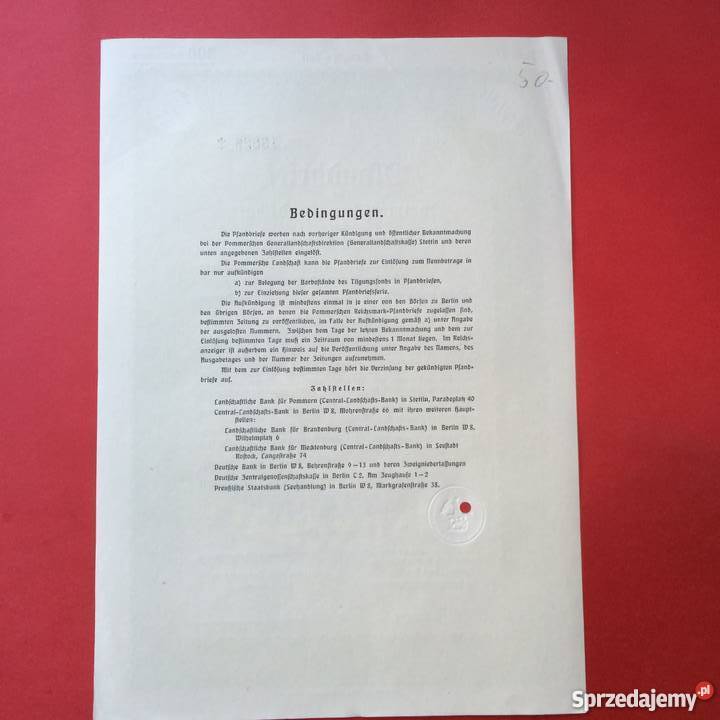 19 Papiery wartościowe 300 reichsmark Antykwariat